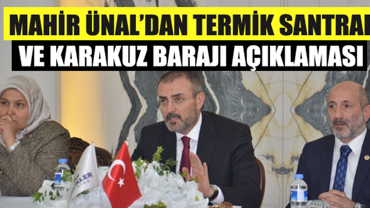 Mahir Ünal: Termik Santral Filtreleri Haziran'da Tamamlanacak