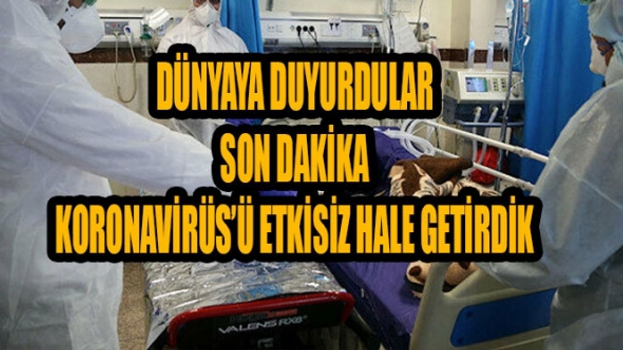 Koronavirüs'ün Çaresini Buldular:Etkisiz Hale Getirdik