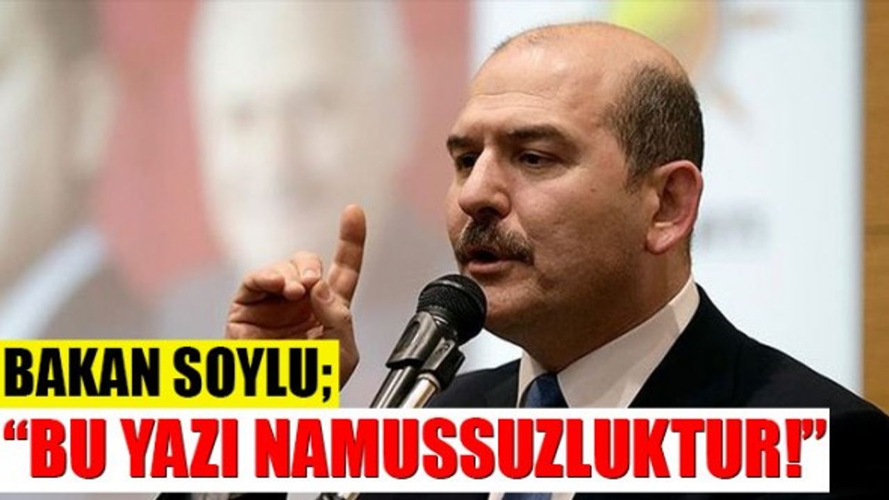 Bakan Soylu’dan Gazeteciye Sert Tepki: Bu Yazısı Namussuzluktur