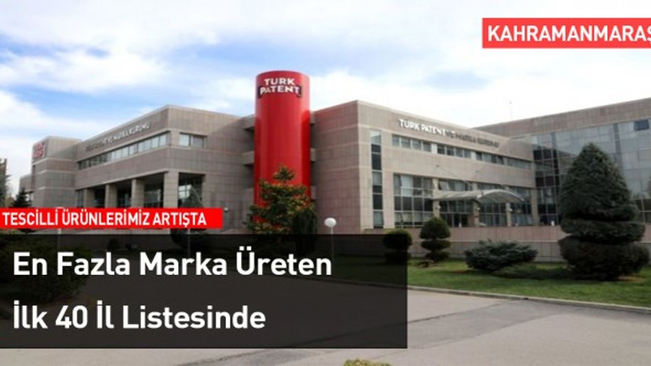 Kahramanmaraş'tan Bir Başarı Daha: En Fazla Marka Üretimi Listesinde