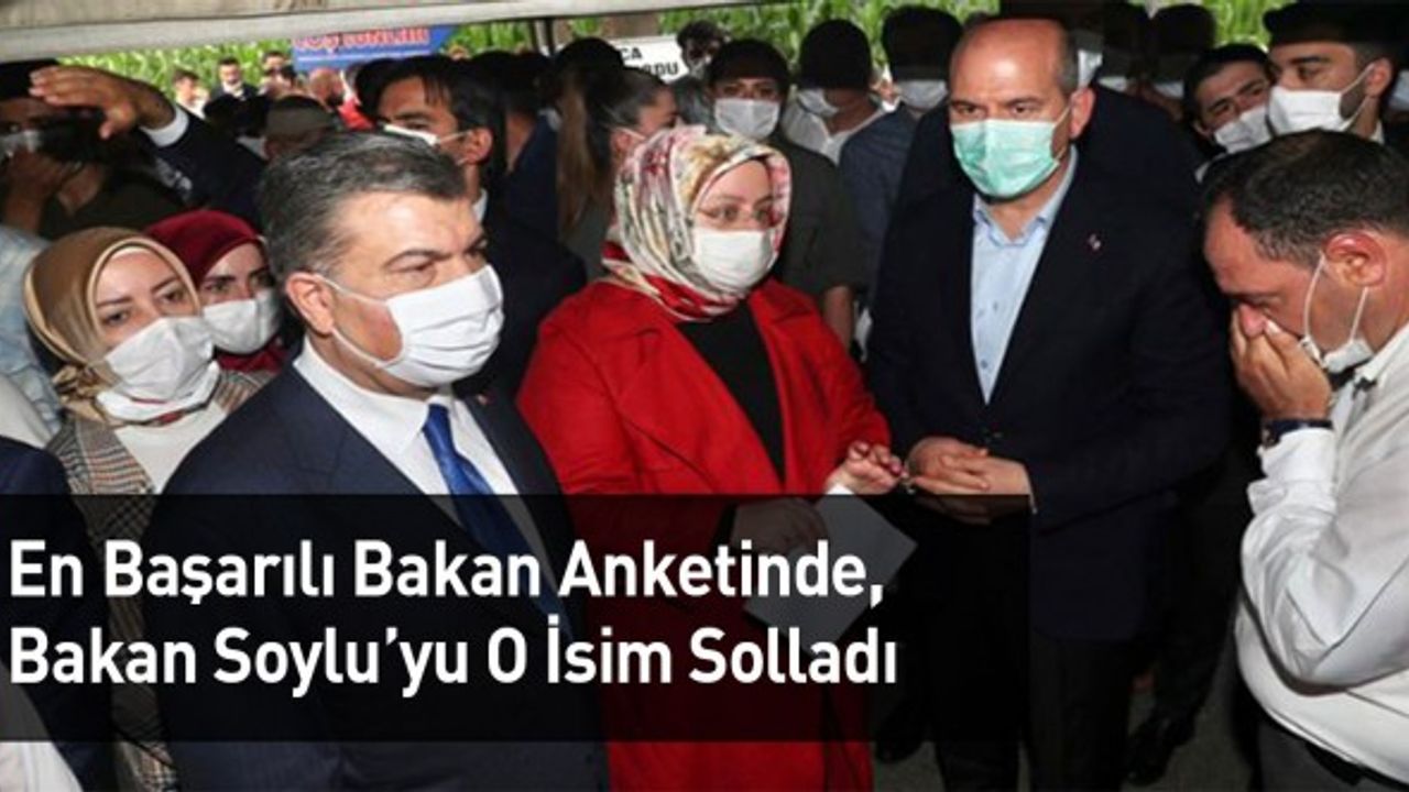 En Başarılı Bakan Anketi Sonucunda Şaşırtan Sıralama