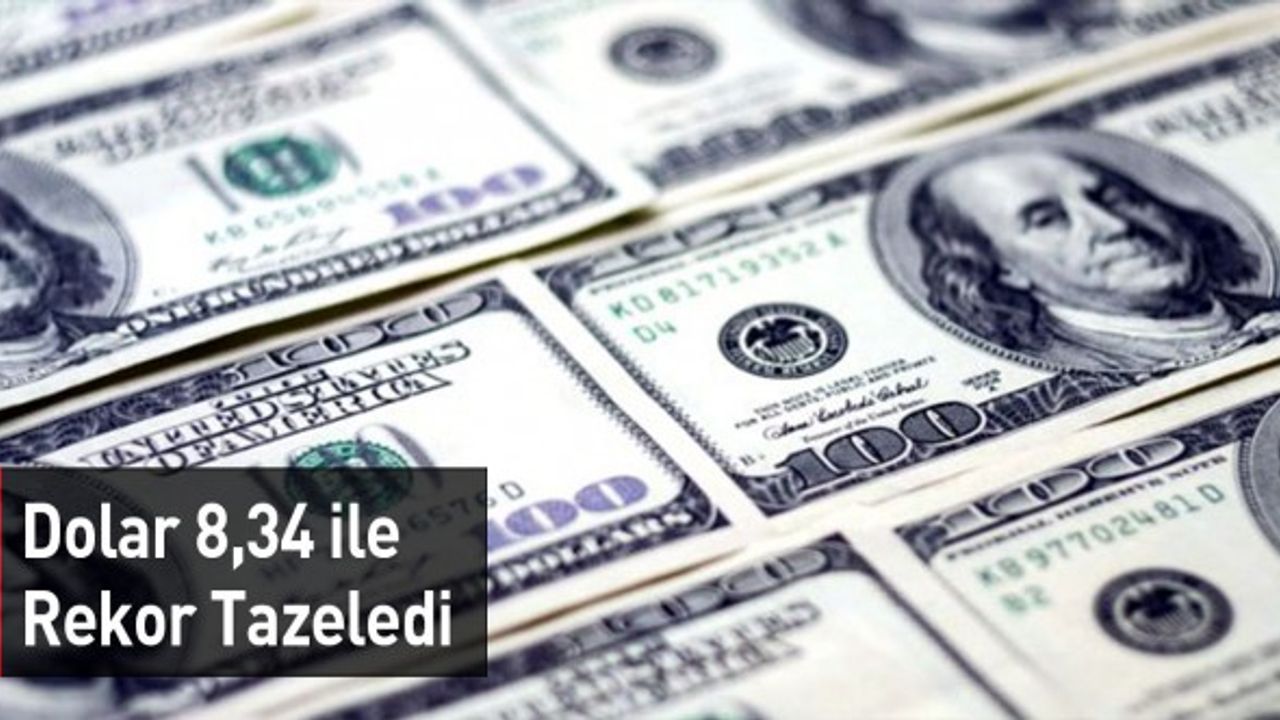 Dolar 8,34 ile Rekor Tazeledi
