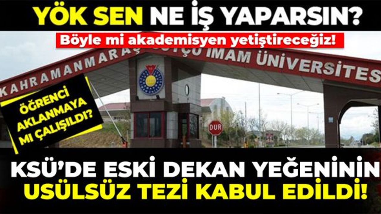 Kahramanmaraş’ta Dekanın Yeğeninin Usulsüz Tezi Kabul Edildi İddiası