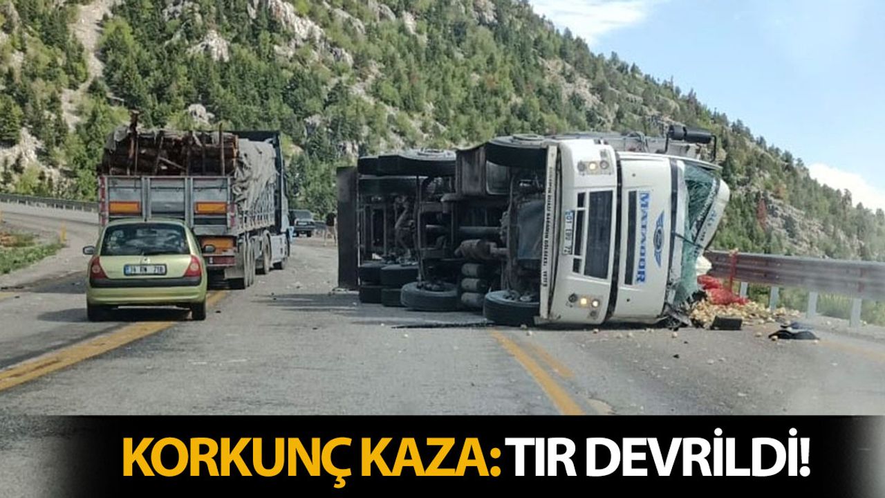 Sebze Yüklü TIR Devrildi: 1 Yaralı