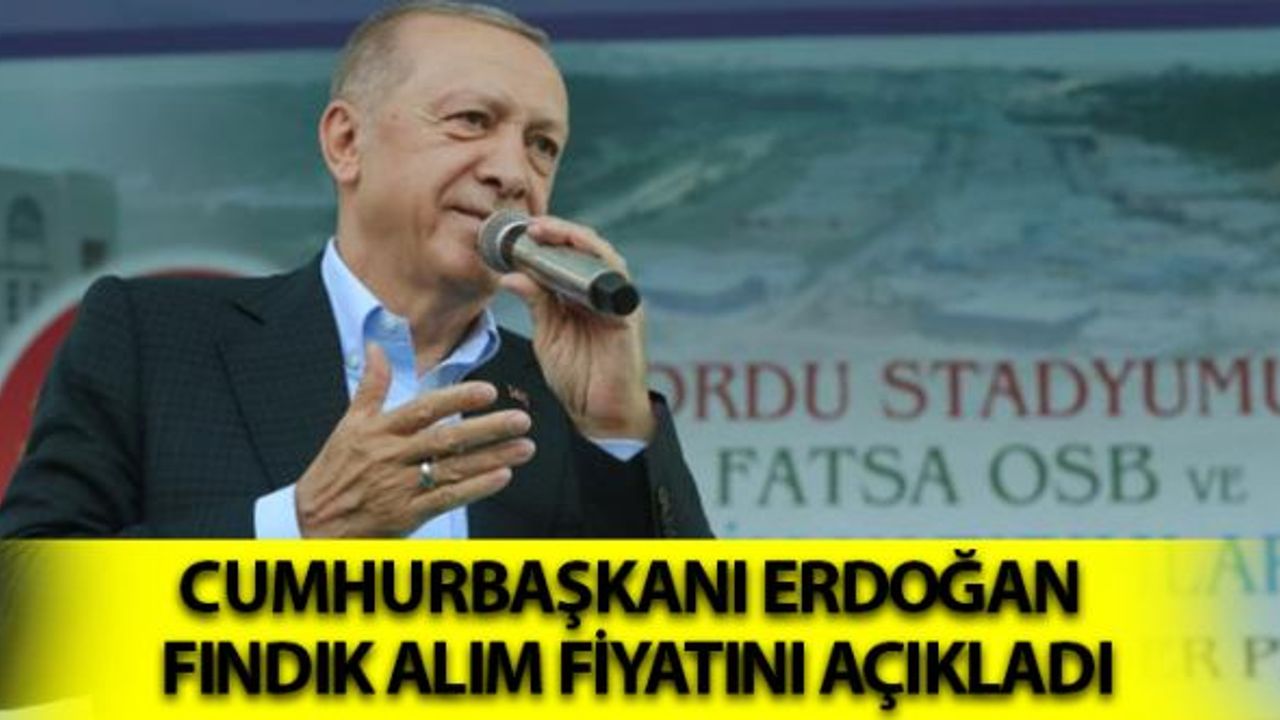 Cumhurbaşkanı Erdoğan Fındık Alım Fiyatını Açıkladı
