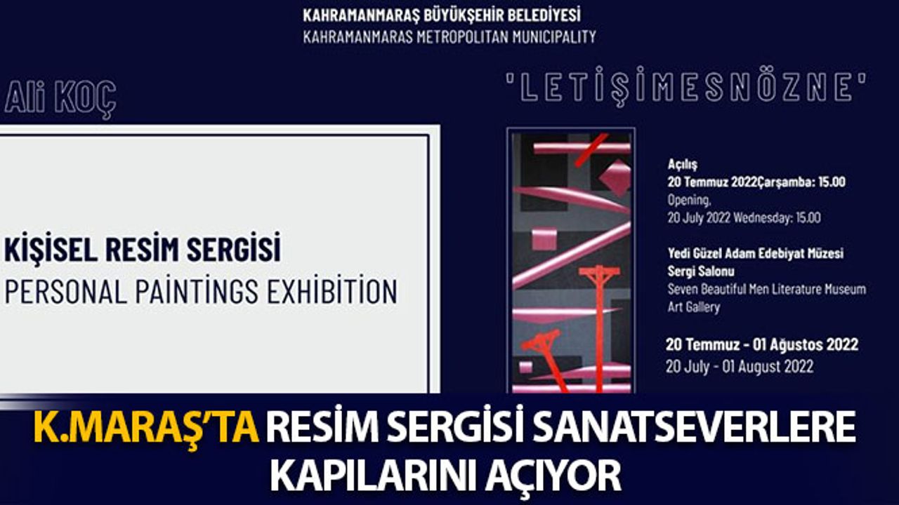 Kahramanmaraş’ta Resim Sergisi Sanatseverlere Kapılarını Açıyor