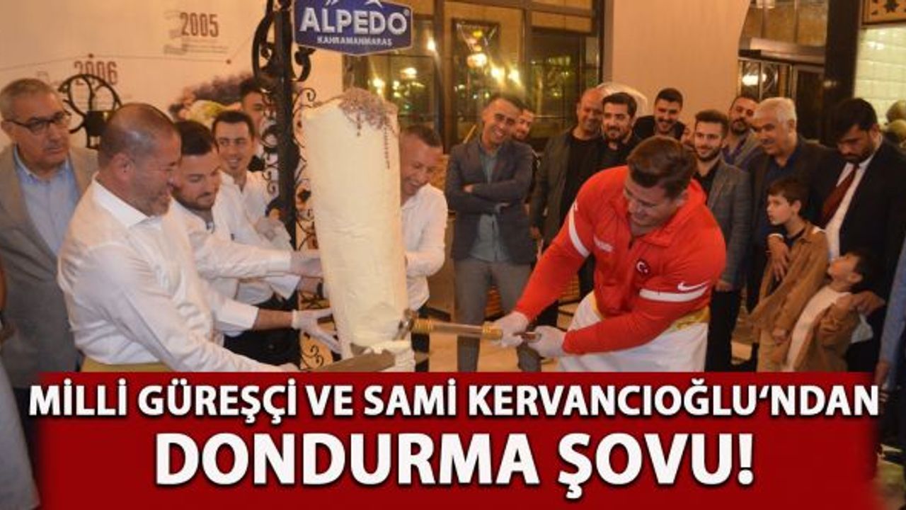 Milli güreşçi ve Sami Kervancıoğlu'ndan dondurma şovu!