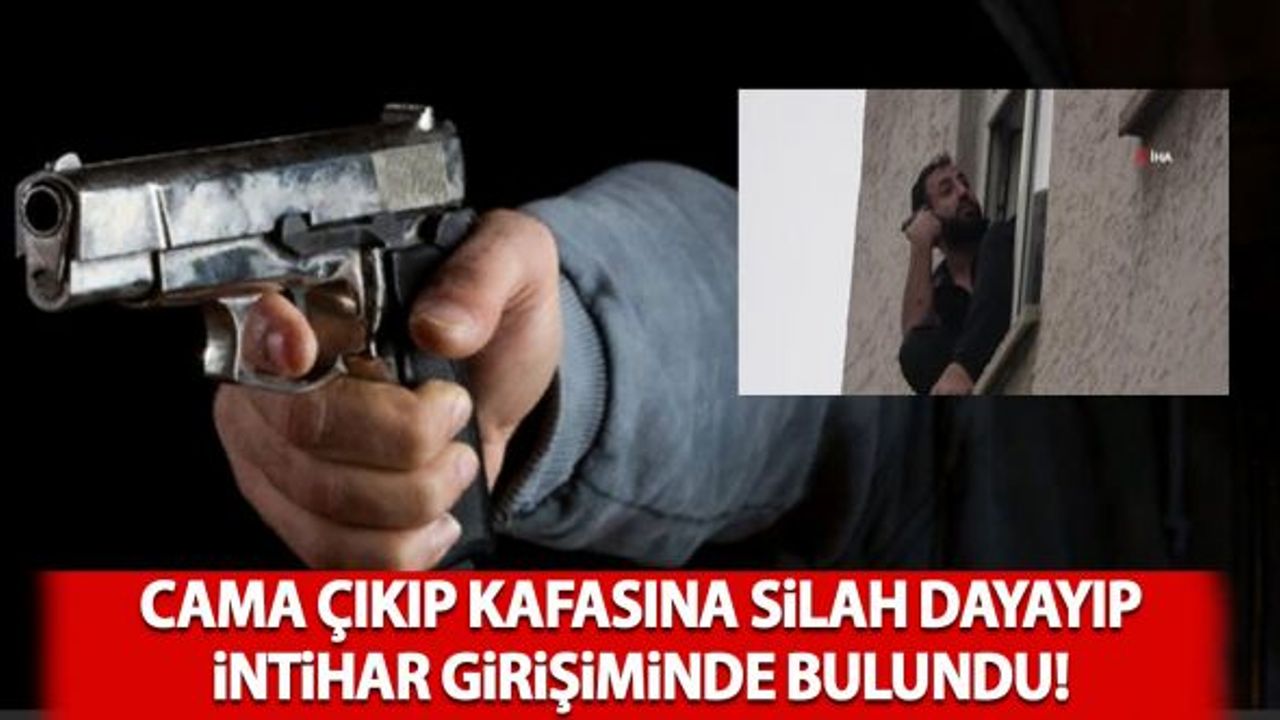 Cama çıkan kişi kafasına silah dayayıp itihar girişiminde bulundu!