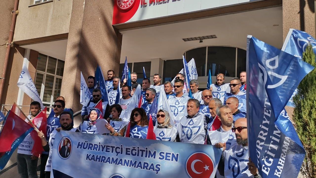 Hürriyetçi Eğitim-Sen Kahramanmaraş'ta 1 gün süreyle iş bıraktı!