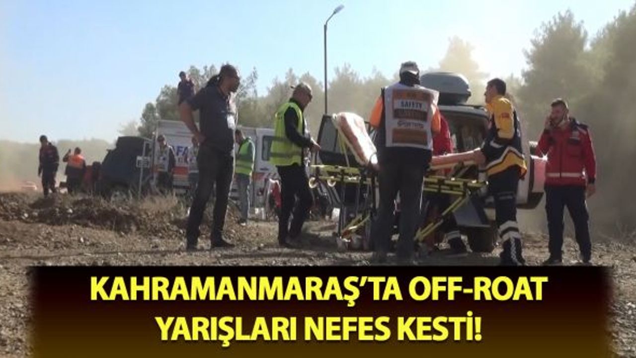 Kahramanmaraş’ta off-road yarışlarında bazı araçlar takla attı!