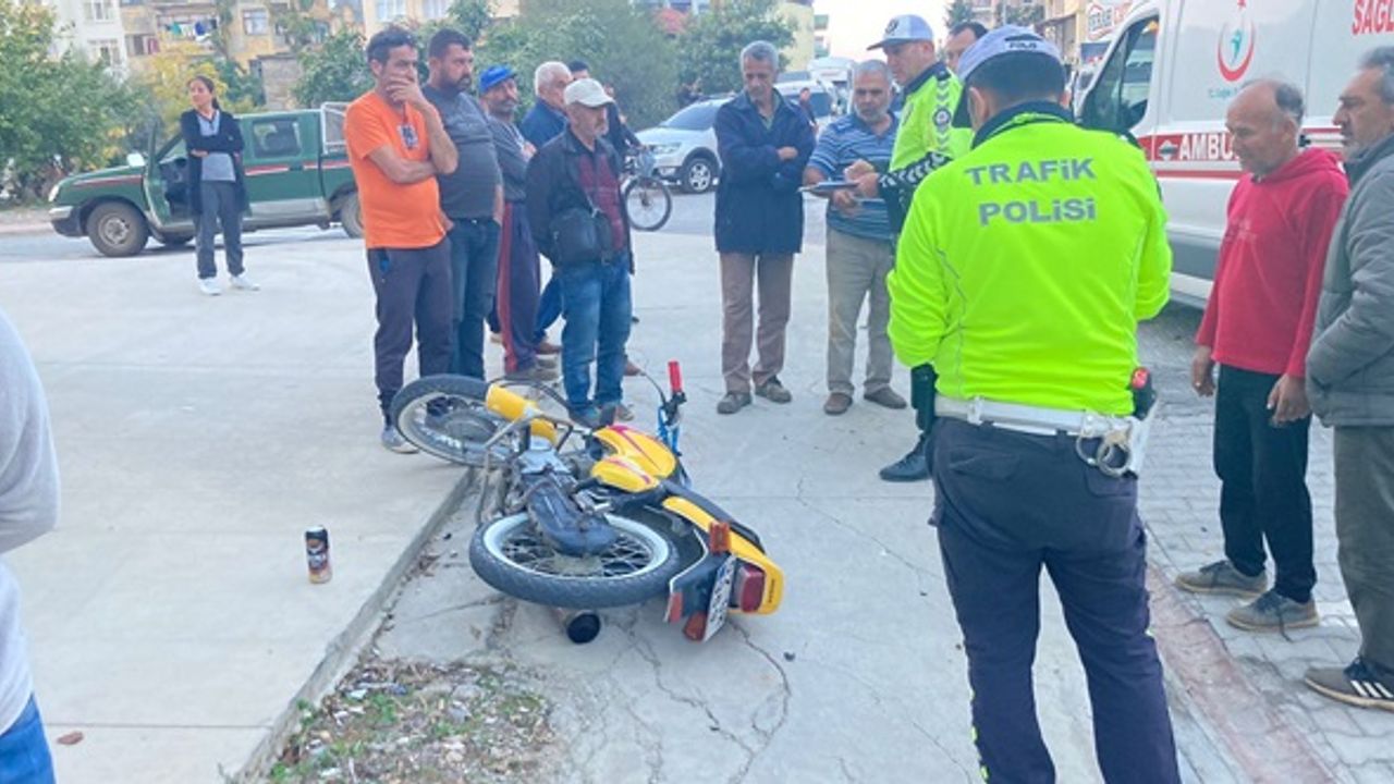 Trafik kazasında motosiklet sürücüsü ölümden döndü!