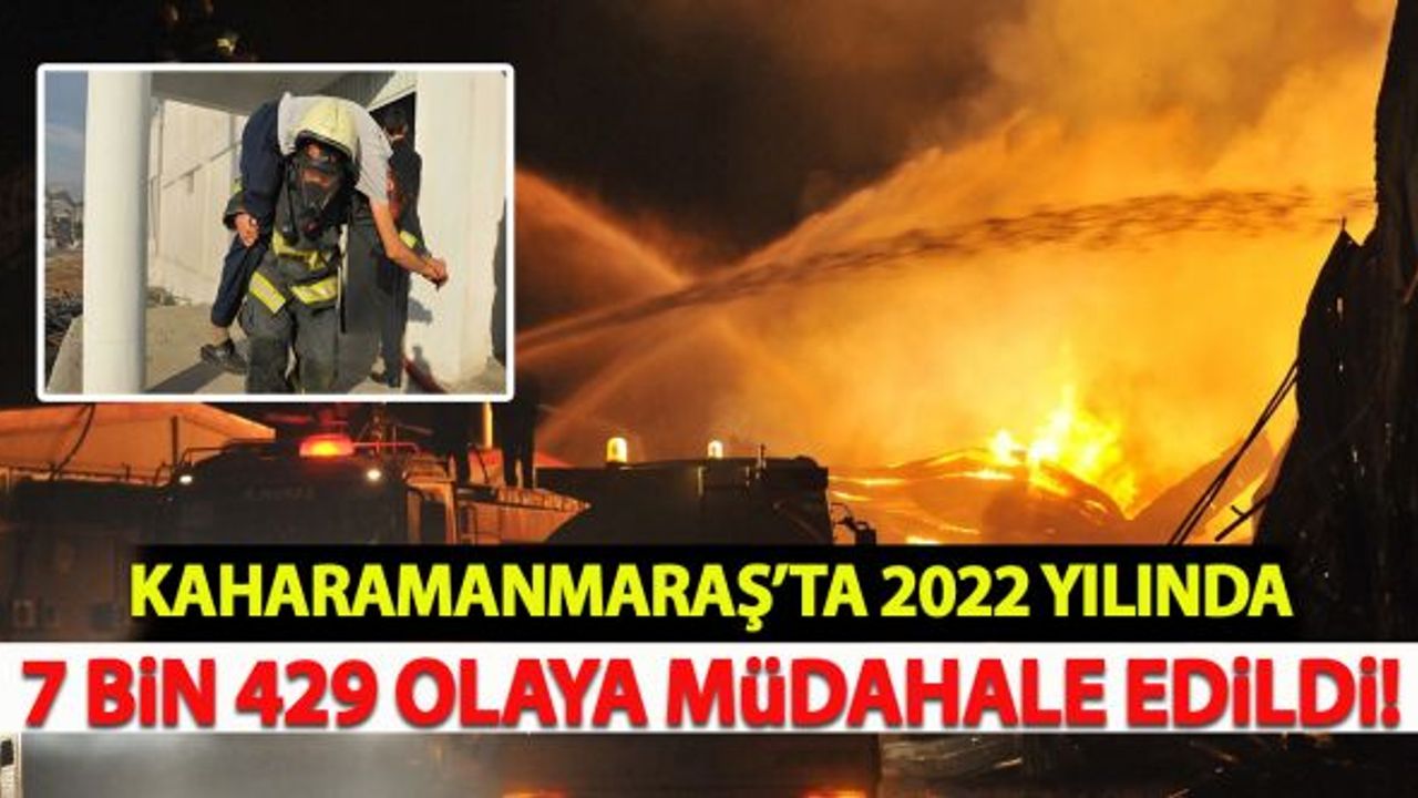 Kahramanmaraş'ta 2022 yılında 7 bin 429 olaya müdahale edildi!