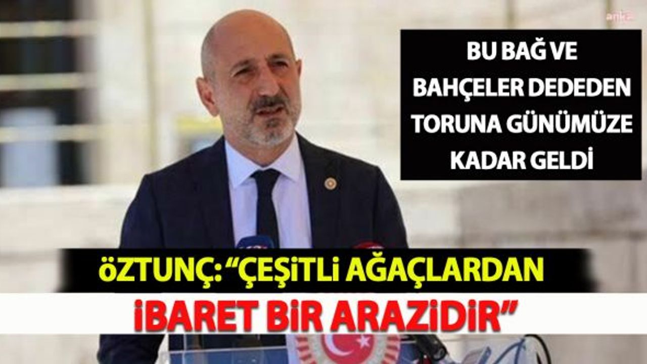 Öztunç: "Çeşitli ağaçlardan ibaret bir arazidir"