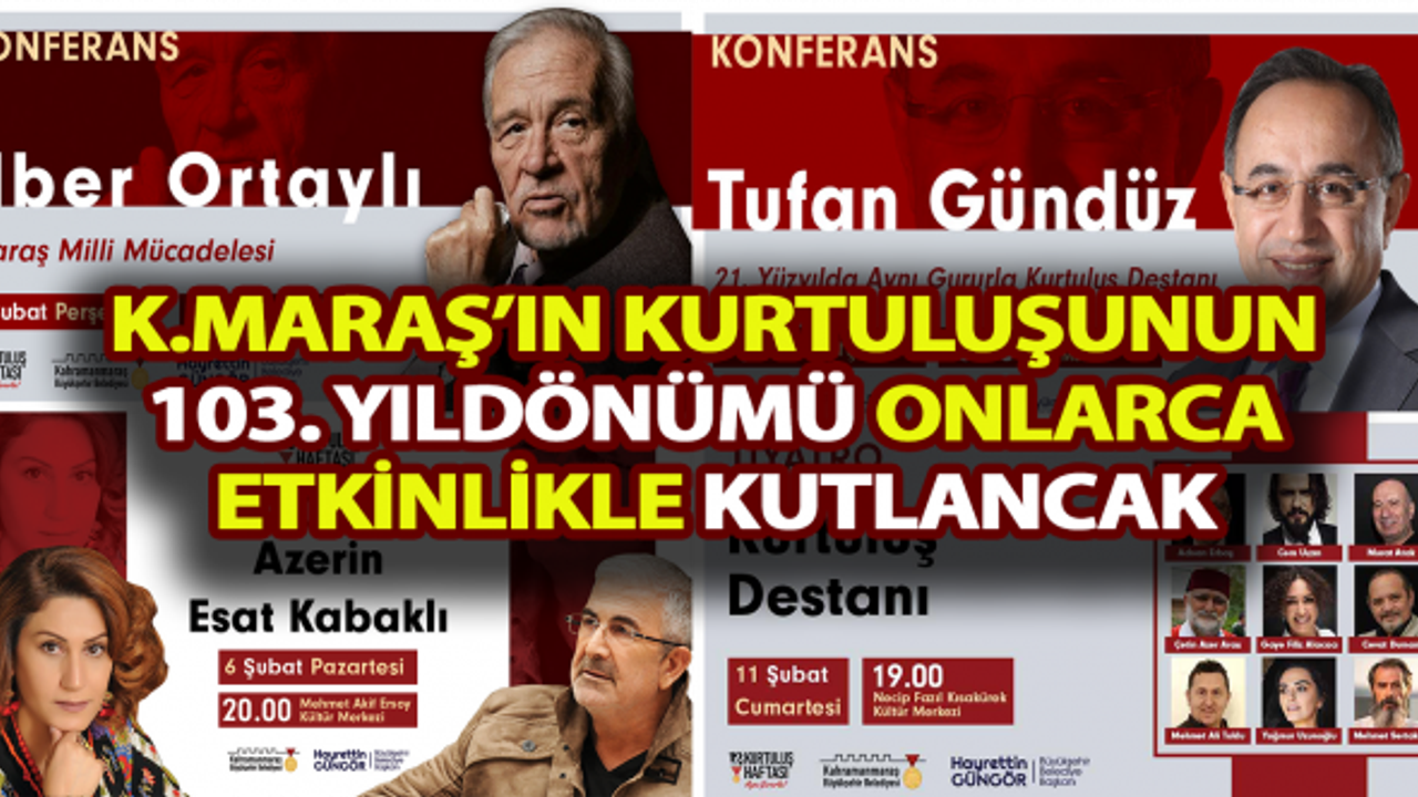 Kahramanmaraş'ın Kurtuluşunun 103. yıl dönümü onlarca etkinlikle kutlanacak!