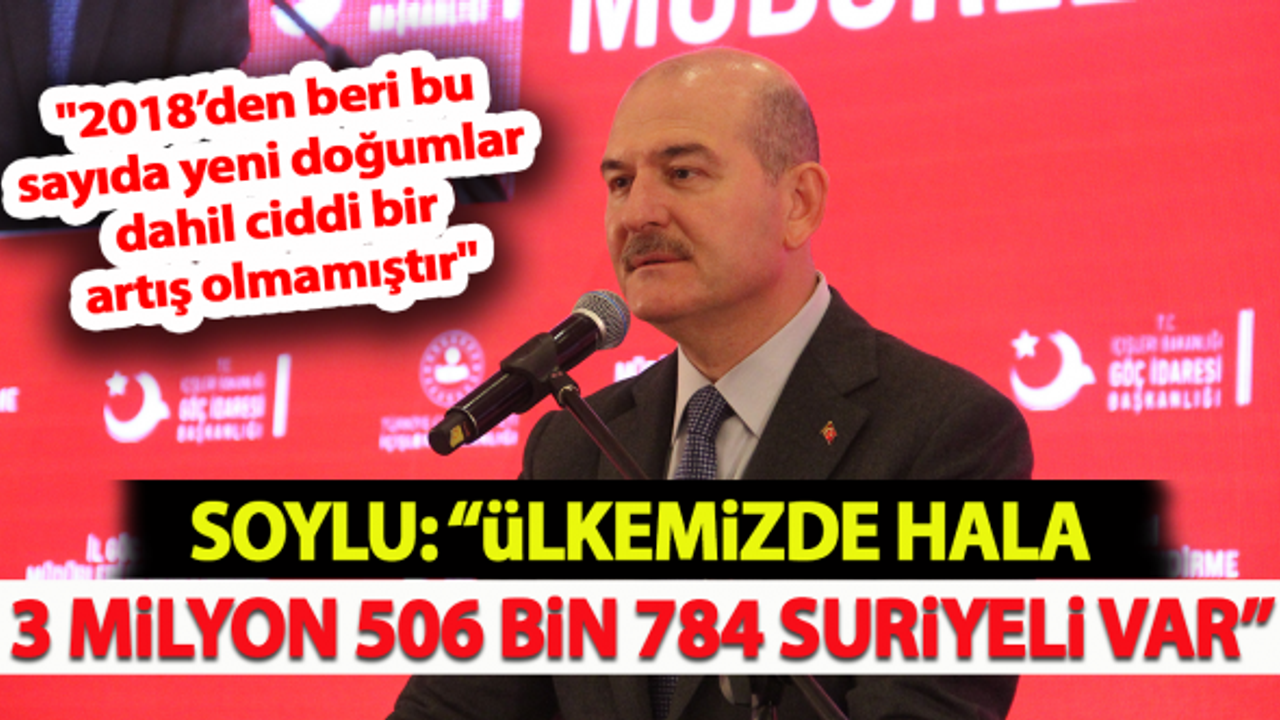 Soylu: "Ülkemizde hala 3 milyon 506 bin 784 Suriyeli var"