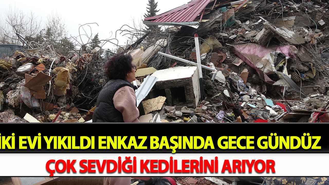 İki evi yıkıldı, enkaz başında gece gündüz çok sevdiği kedilerini arıyor