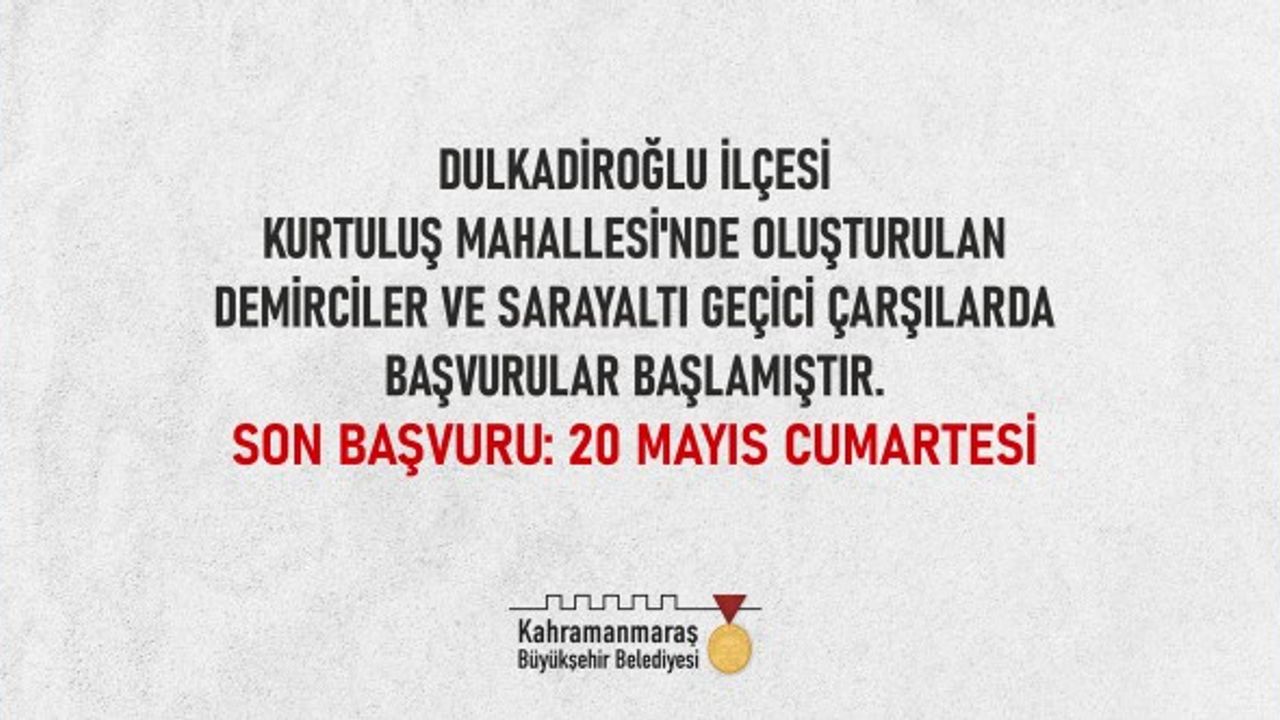 Demirciler ve Sarayaltı Geçici Çarşılarda Başvurular Başladı!