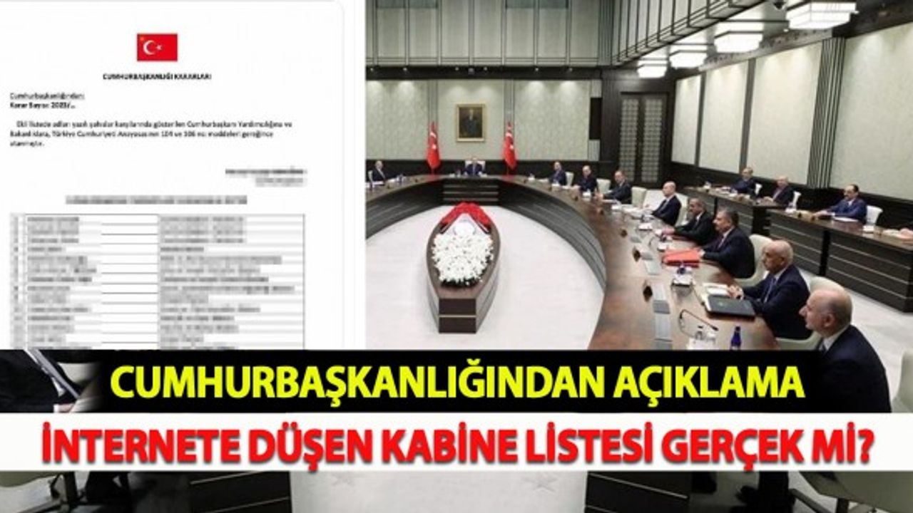 İnternete Düşen Kabine Listesi Gerçek Mi?