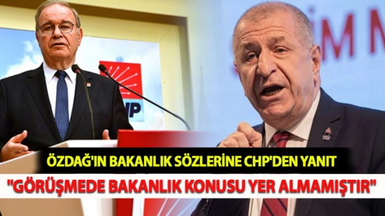 Özdağ'ın Bakanlık Sözlerine CHP'den Yanıt