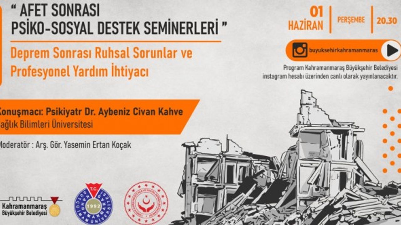 Psikiyatrist Dr. Kahve, Deprem Sonrası Ruhsal Sorunlarla Başa Çıkmayı Anlatacak