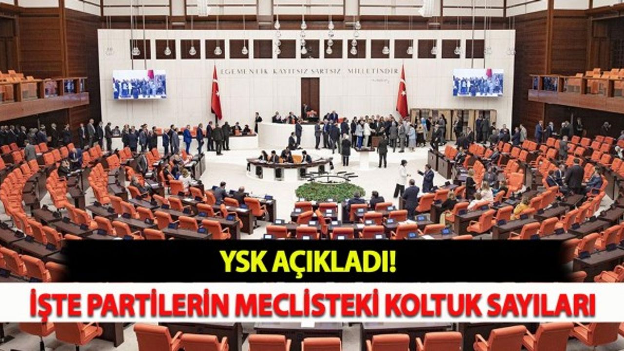 YSK Açıkladı: İşte Partilerin Meclisteki Koltuk Sayıları