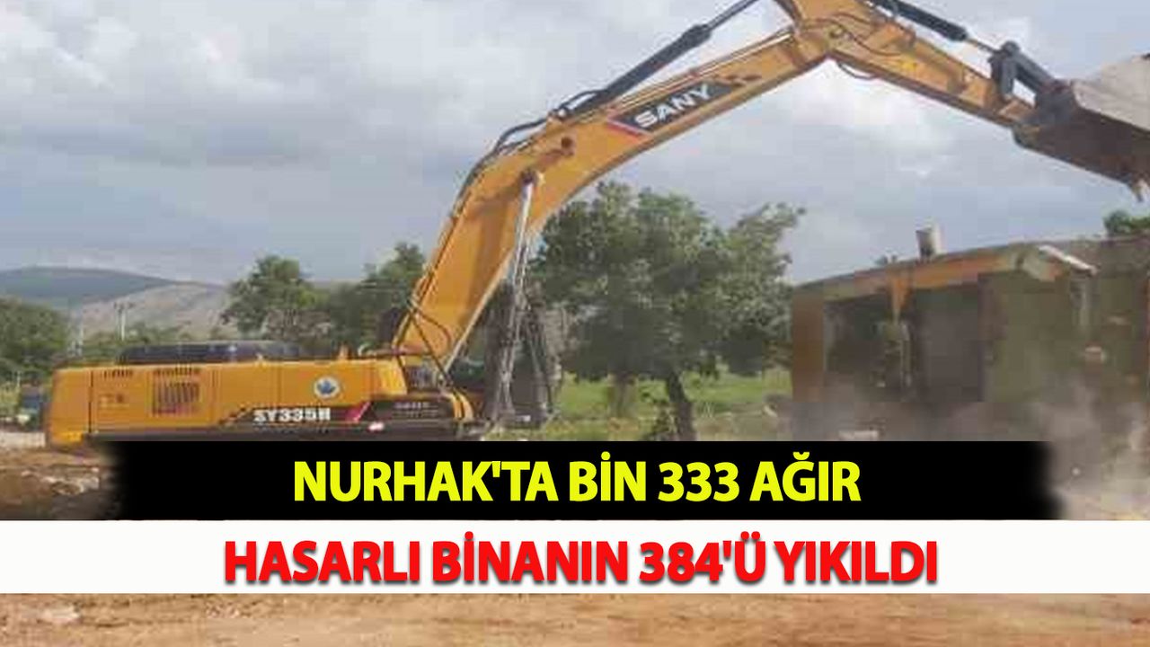 Nurhak'ta bin 333 ağır hasarlı binanın 384'ü yıkıldı