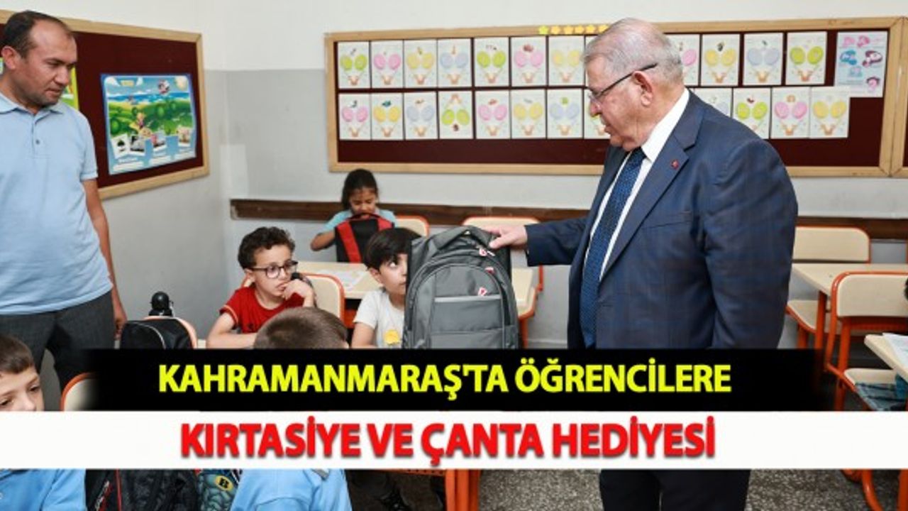 Kahramanmaraş'ta Öğrencilere Kırtasiye ve Çanta Hediyesi