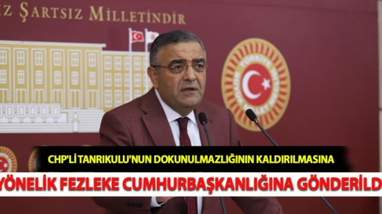 Tsk'ya Yönelik Sözleri Nedeniyle Chp'li Tanrıkulu'nun Dokunulmazlığının Kaldırılmasına Yönelik Fezleke Cumhurbaşkanlığına Gönderildi