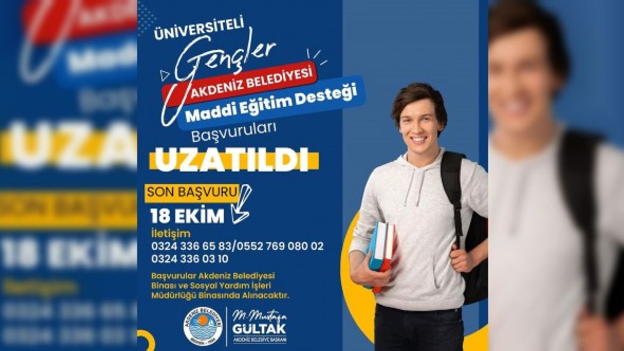 Akdeniz Belediyesinin sağladığı eğitim desteğinde başvuru süreci uzatıldı