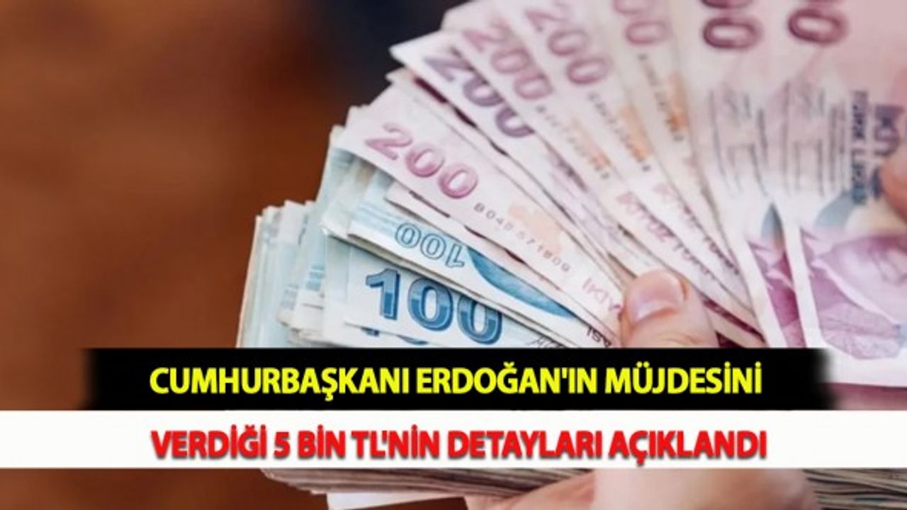 Cumhurbaşkanı Erdoğan'ın Müjdesini Verdiği 5 Bin TL'nin Detayları Açıklandı