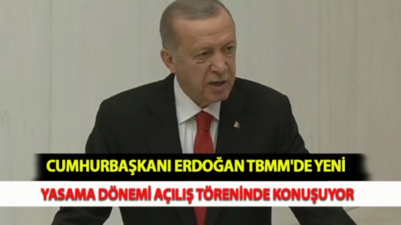 Cumhurbaşkanı Erdoğan TBMM'de Yeni Yasama Dönemi Açılış Töreninde Konuşuyor