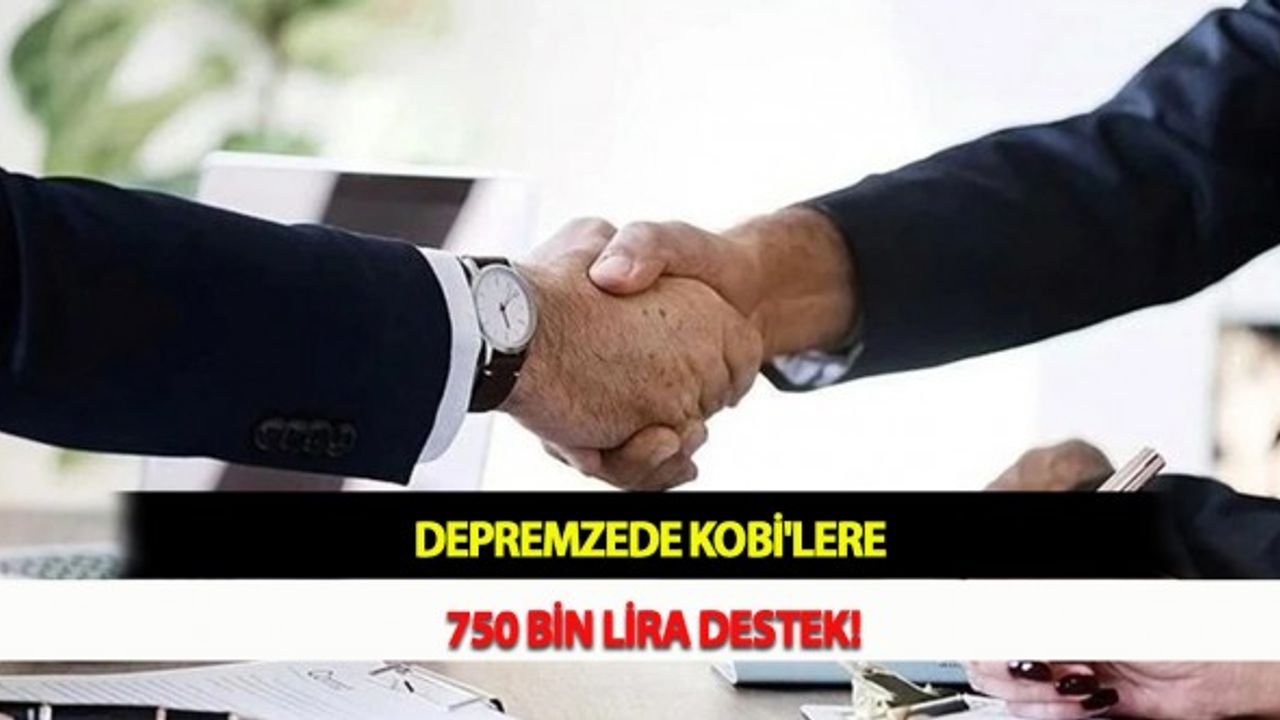 Depremzede KOBİ'lere 750 Bin Lira Destek!