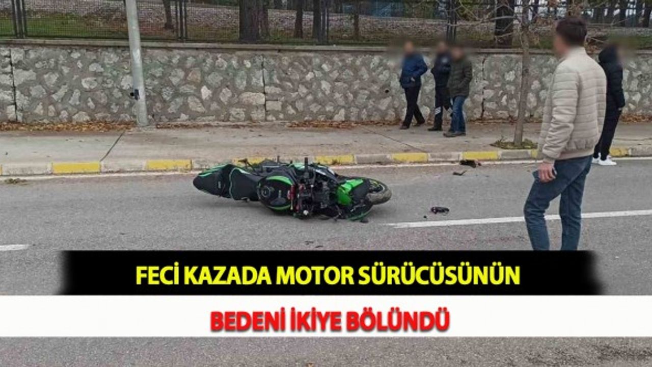 Feci Kazada Motor Sürücüsünün Bedeni İkiye Bölündü