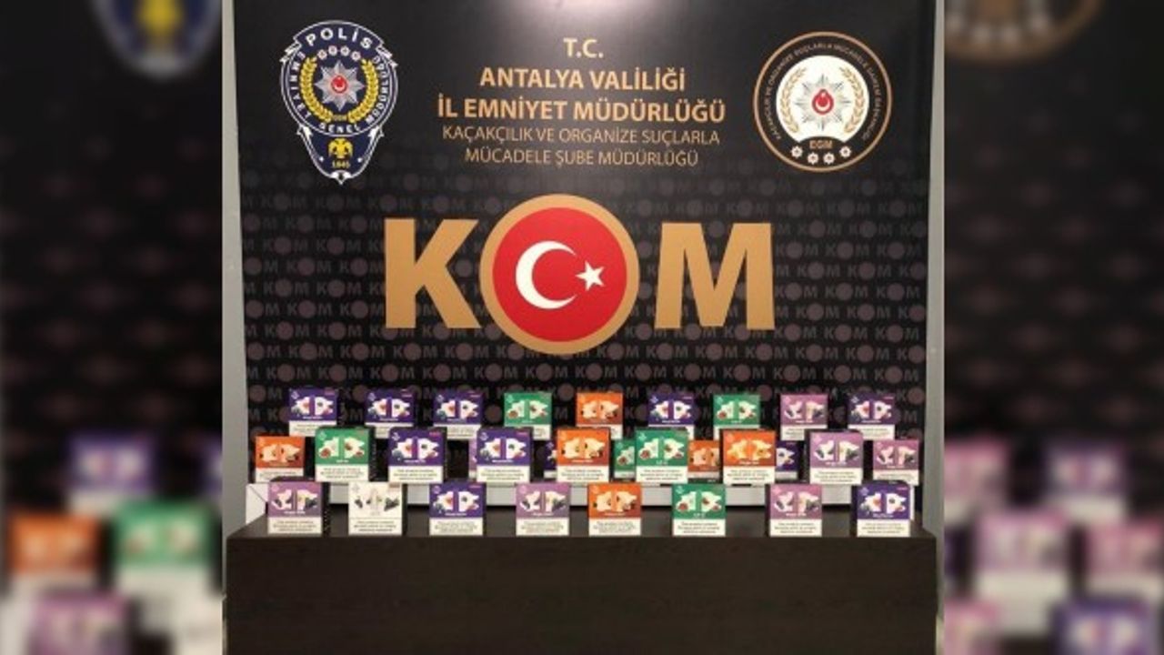 Antalya’da 157 bin 920 adet makaron ele geçirildi