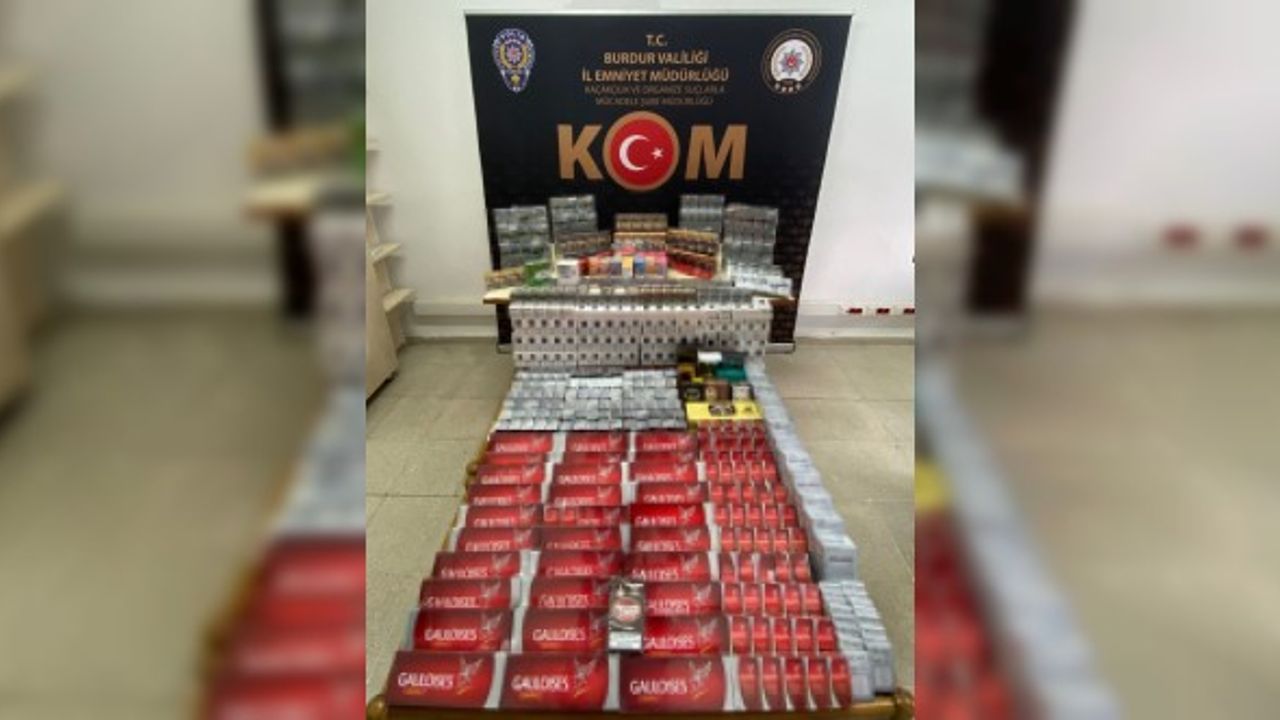 Burdur’da bin 565 paket kaçak sigara ele geçirildi