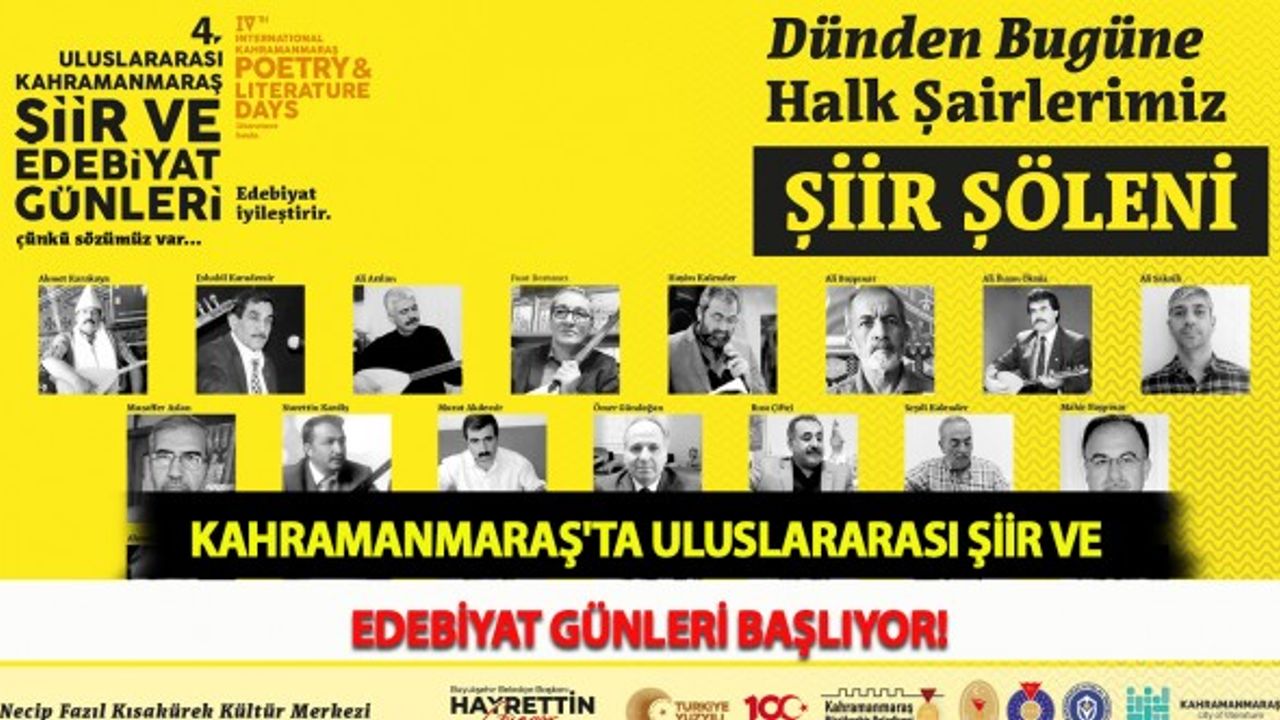 Kahramanmaraş'ta Uluslararası Şiir Ve Edebiyat Günleri Başlıyor!