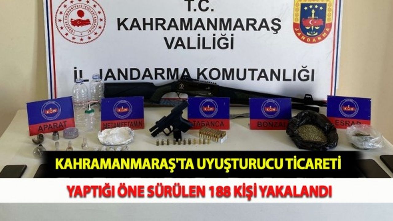 Kahramanmaraş'ta Uyuşturucu Ticareti Yaptığı Öne Sürülen 188 Kişi Yakalandı