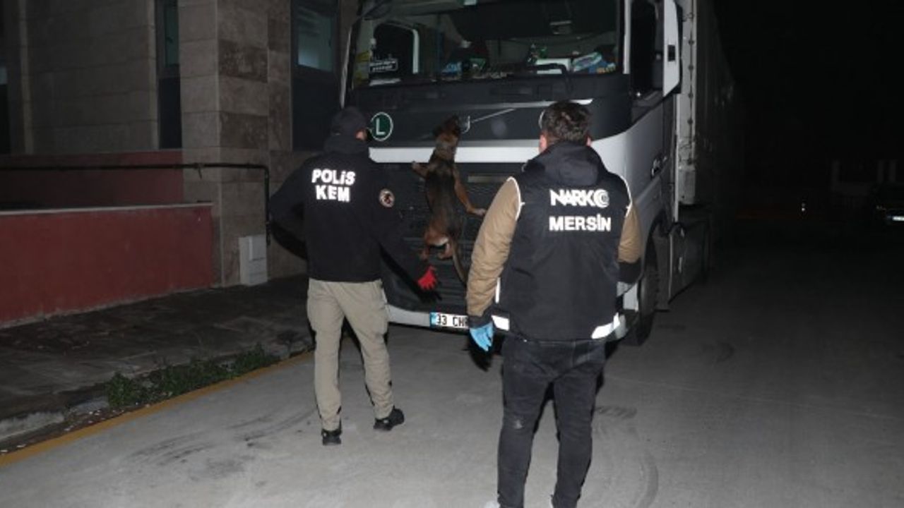 Mersin'de bir tırda 15 kilo esrar, 2 tabanca ve kaçak sigaralar ele geçirildi