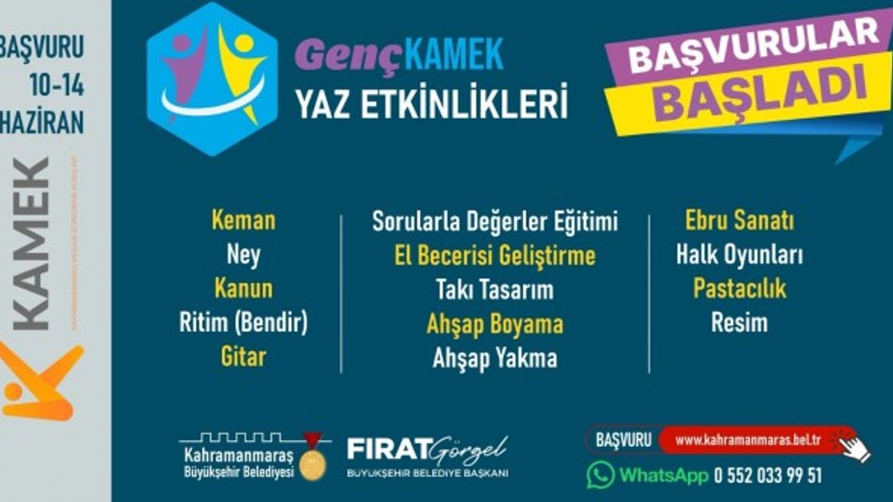 Çocuk ve Gençler İçin Kahramanmaraş'ta Yaz Kursları!