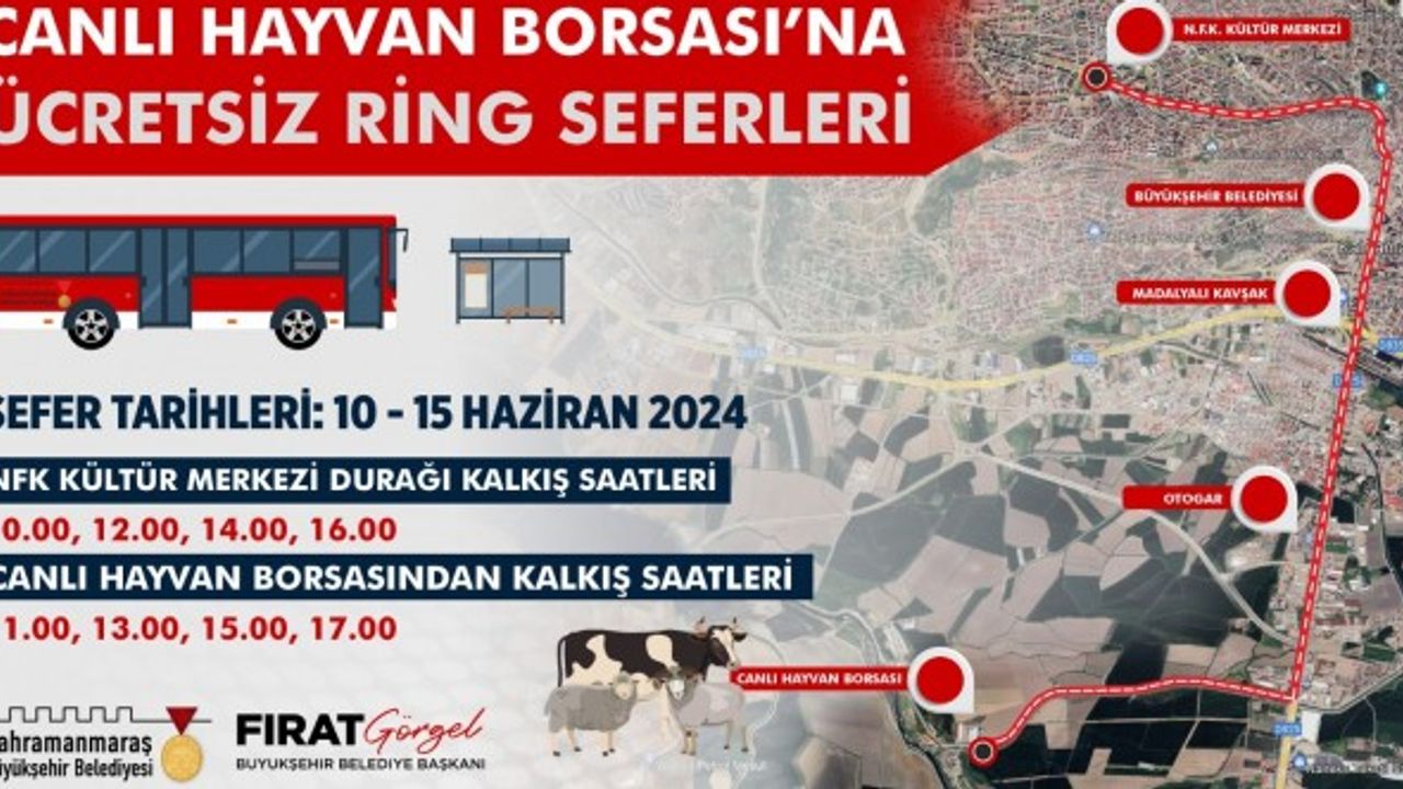 Kahramanmaraş Canlı Hayvan Borsası’na Ücretsiz Ring Seferleri Başladı!