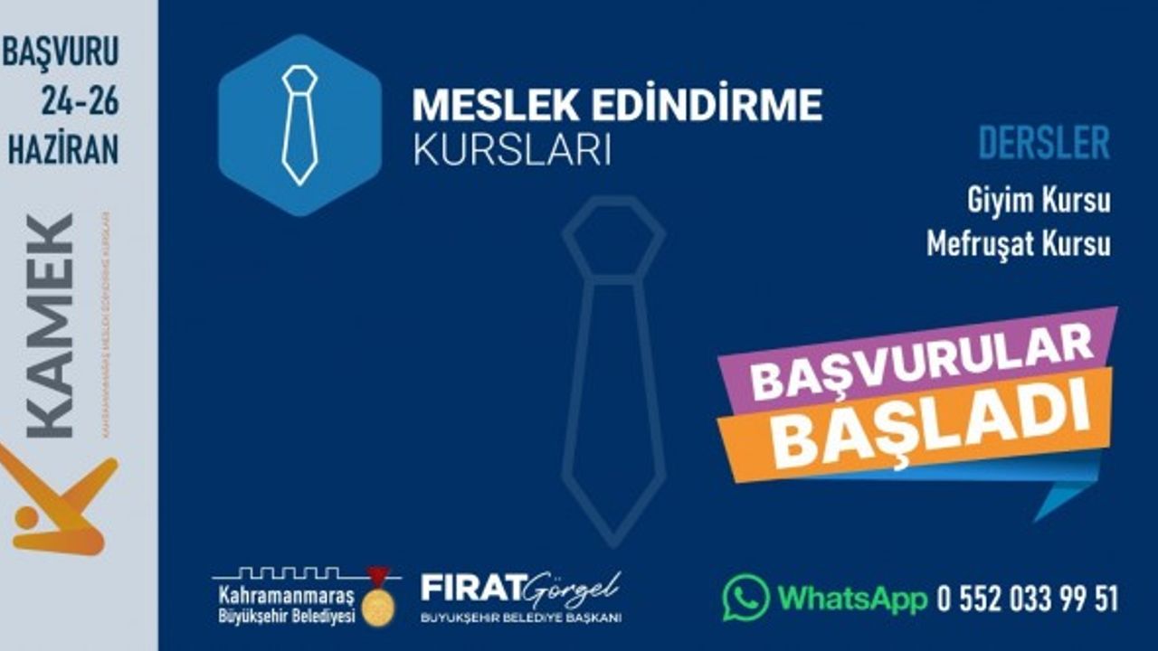 Kahramanmaraş'ta Giyim ve Mefruşat Atölyeleri Yeni Kursiyerlerini Bekliyor