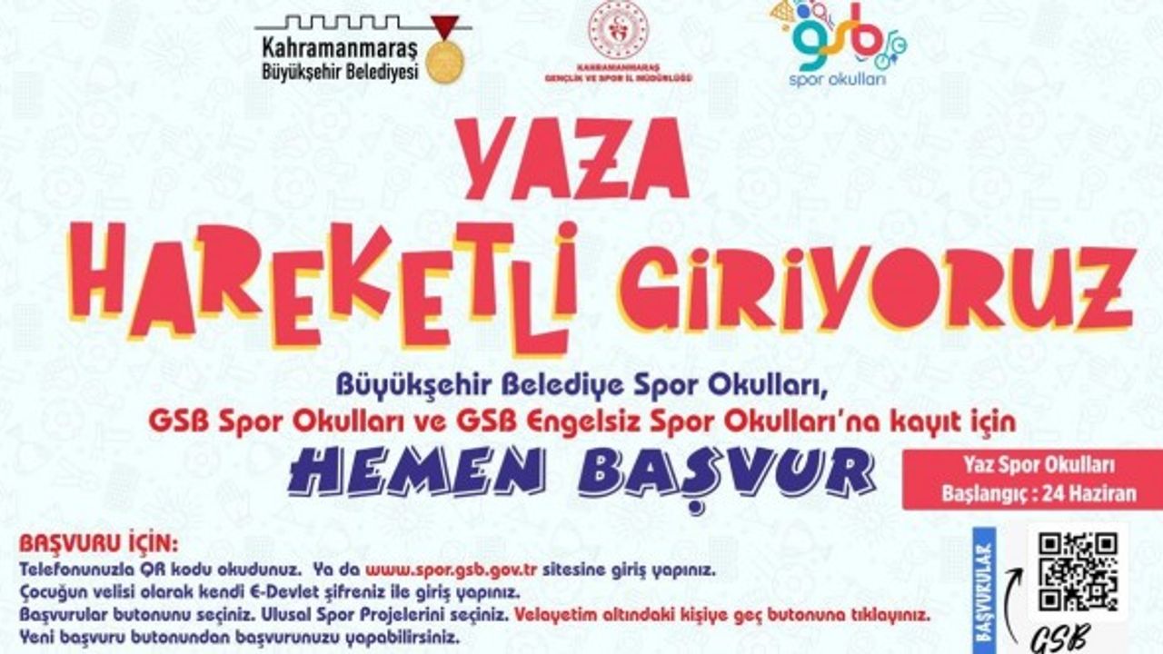 Kahramanmaraş'ta Yaz Spor Okulları İçin Başvurular Başladı!