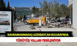 Kahramanmaraş Azerbaycan Bulvarı'nda Yürüyüş Yolları Yenileniyor