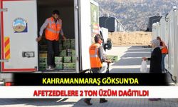 Kahramanmaraş Göksun'da Afetzedelere 2 Ton Üzüm Dağıtıldı