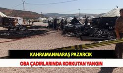 Kahramanmaraş Pazarcık Oba Çadırlarında Korkutan Yangın