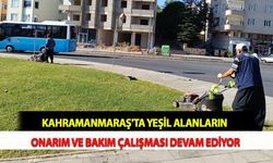 Kahramanmaraş'ta Yeşil Alanların Onarım ve Bakım Çalışması Devam Ediyor