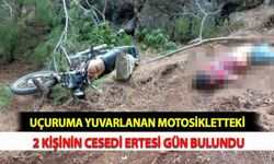 Uçuruma Yuvarlanan Motosikletteki 2 Kişinin Cesedi Ertesi Gün Bulundu