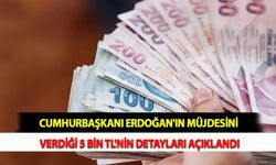 Cumhurbaşkanı Erdoğan'ın Müjdesini Verdiği 5 Bin TL'nin Detayları Açıklandı