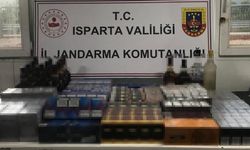 Isparta’da çok sayıda kaçak sigara ve alkol ele geçirildi
