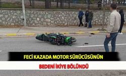 Feci Kazada Motor Sürücüsünün Bedeni İkiye Bölündü